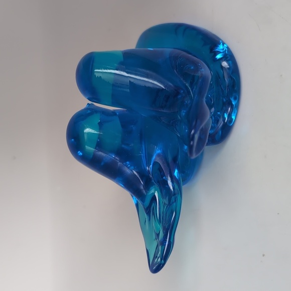 Large Leo Ward 1991 Signed Double Bluebird Blue Birds Happiness Glass Figurine - Picture 6 of 16